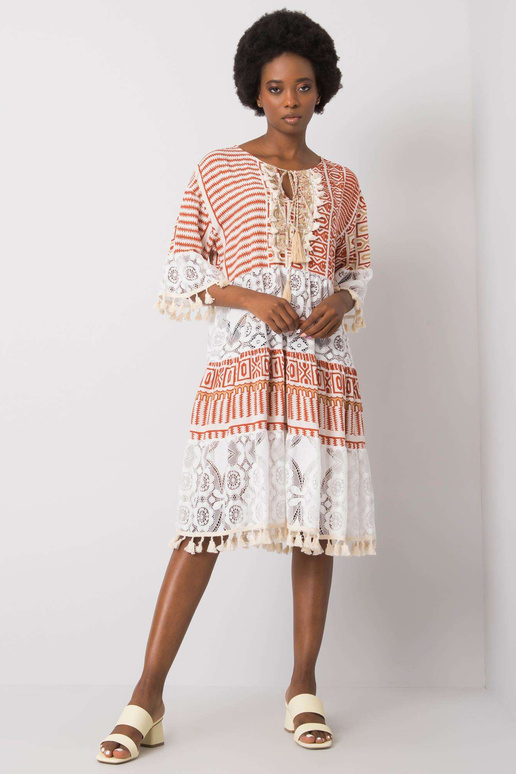 Nayeli tumši oranžā boho kleita