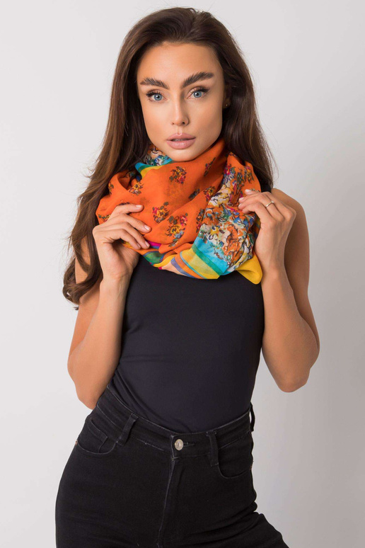 Oranžs viskozes pleds ar rakstiem