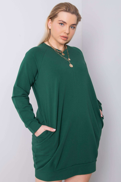 Tumši zaļa liela izmēra kleita Ariadne