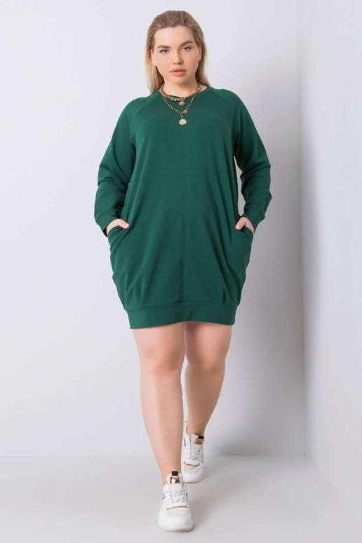 Tumši zaļa liela izmēra kleita Ariadne