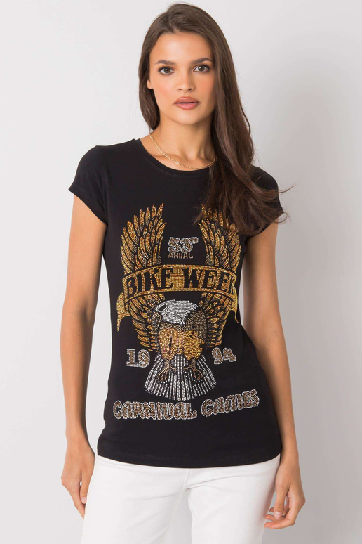 Melns T-krekls ar Haley aplikāciju