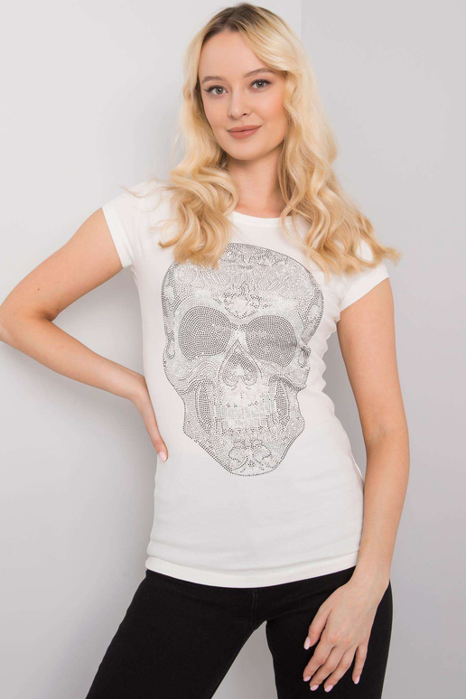 Ecru t-krekls ar Skull aplikāciju