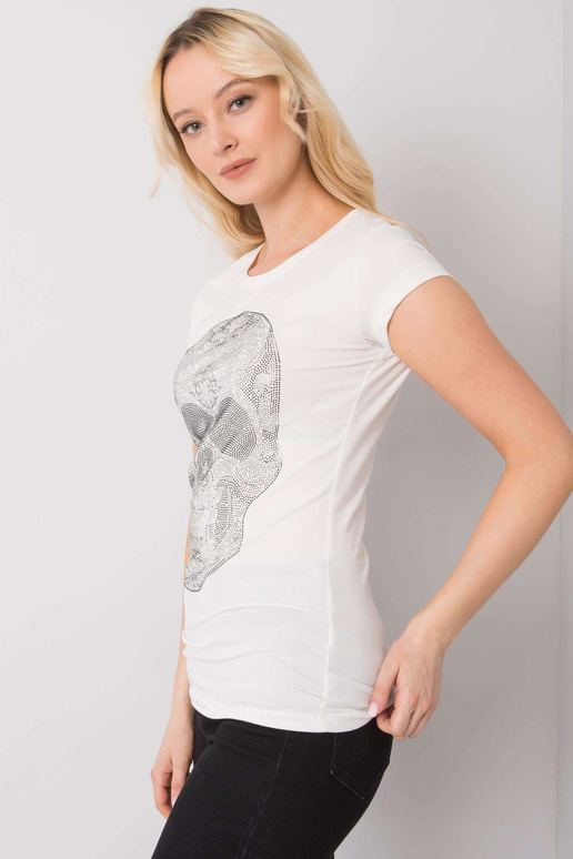 Ecru t-krekls ar Skull aplikāciju