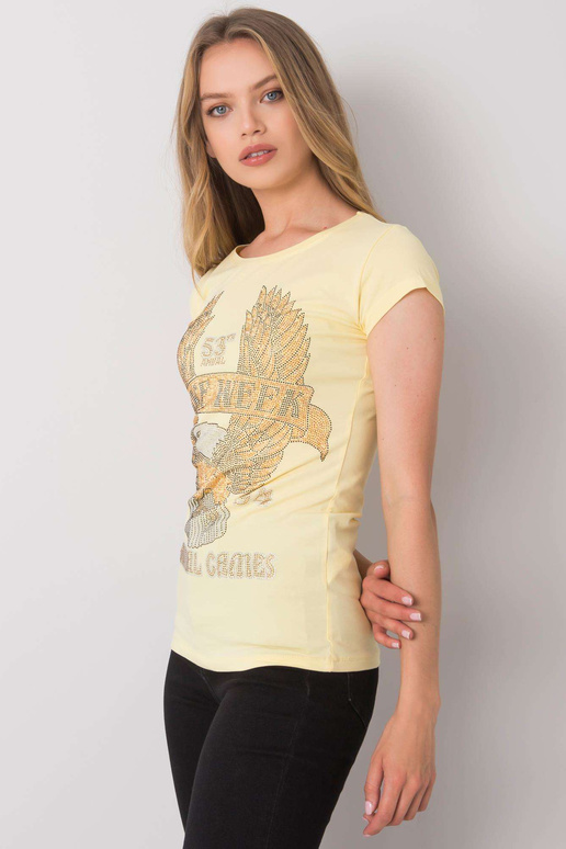 Gaiši dzeltens T-krekls ar Haley...