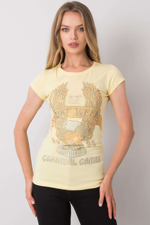 Gaiši dzeltens T-krekls ar Haley...