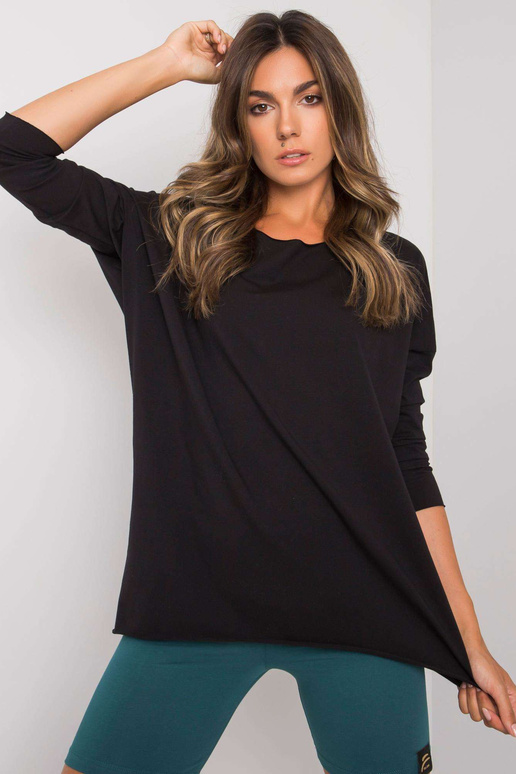 Melna Carlee kokvilnas blūze