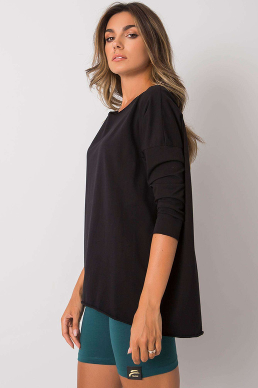 Melna Carlee kokvilnas blūze