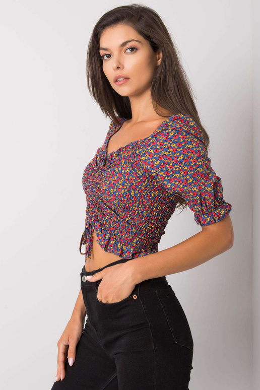 Zila blūze ar volāniem Bahia RUE PARIS