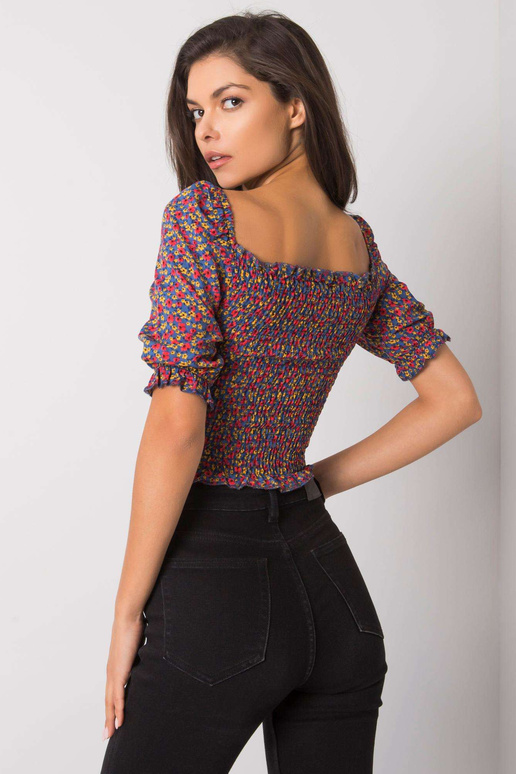 Zila blūze ar volāniem Bahia RUE PARIS