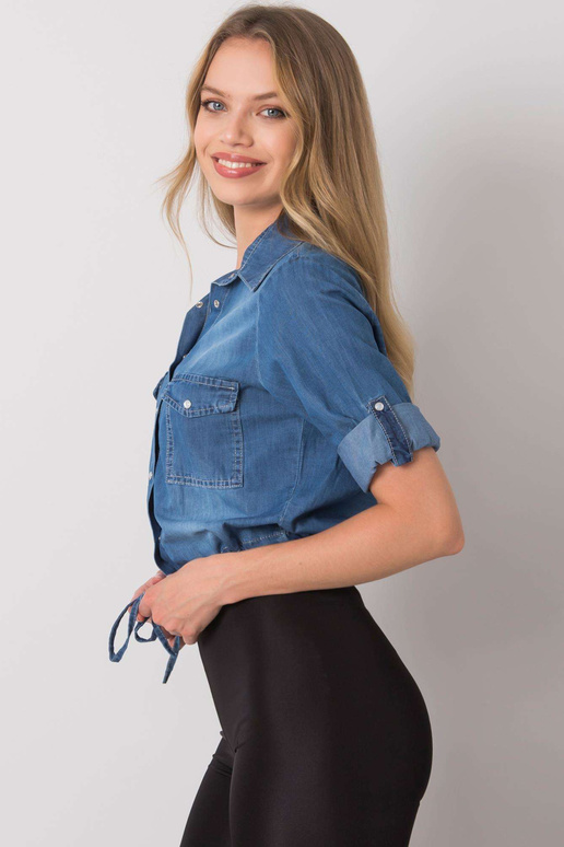 Zils kokvilnas krekls Norella RUE PARIS