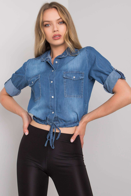 Zils kokvilnas krekls Norella RUE PARIS