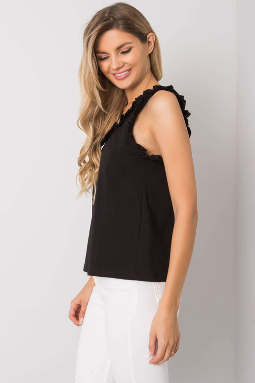 Melns tops ar volāniem Sarai RUE PARIS Melns tops ar volāniem Sarai RUE PARIS