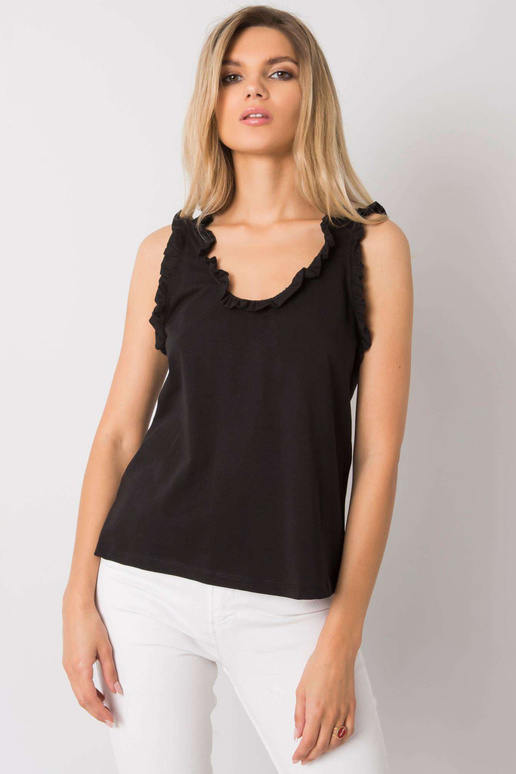 Melns tops ar volāniem Sarai RUE PARIS Melns tops ar volāniem Sarai RUE PARIS