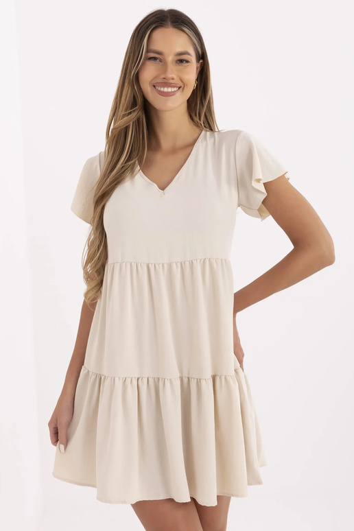 Bēša kleita ar volāniem Manette RUE... Bēša kleita ar volāniem Manette RUE...