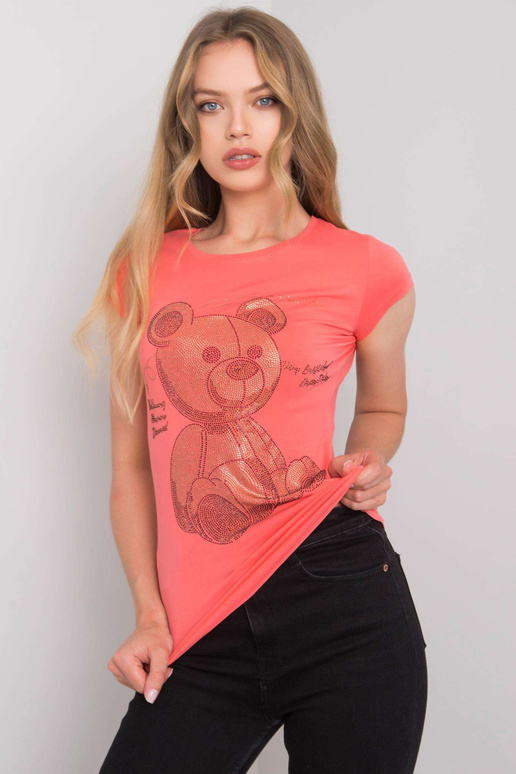 Koraļļu T-krekls ar Misha aplikāciju