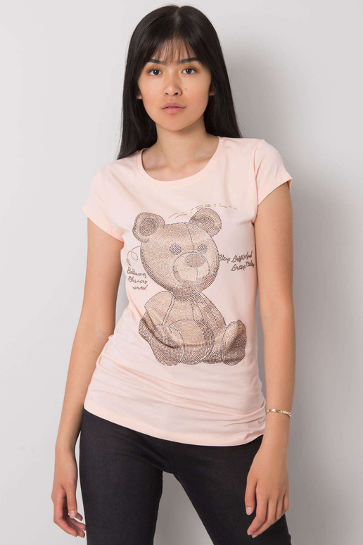 Gaiši rozā t-krekls ar Misha aplikāciju