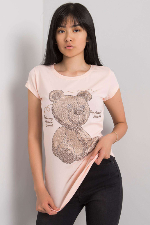 Gaiši rozā t-krekls ar Misha aplikāciju