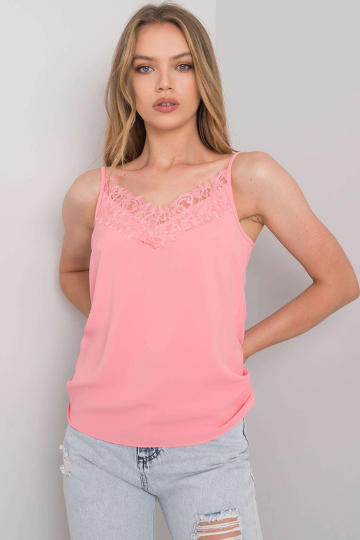 Gaiši rozā tops ar mežģīnēm Alena