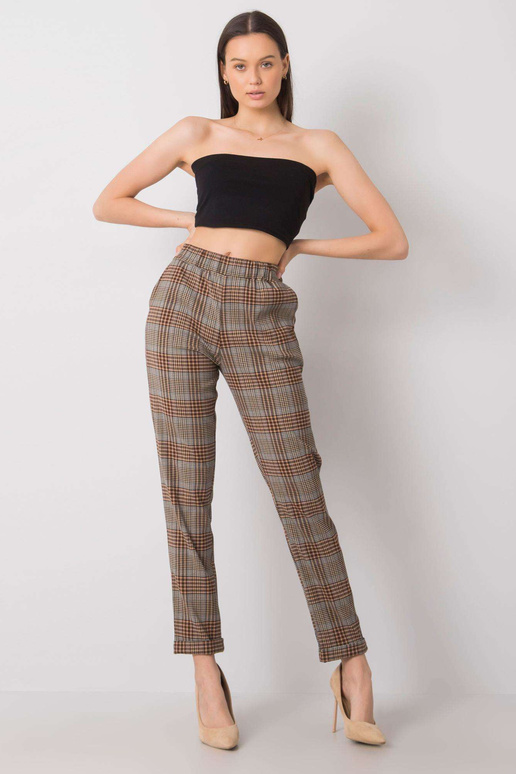 Araminta brūnas rūtainas bikses Araminta brūnas rūtainas bikses