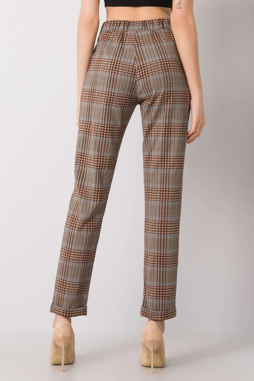 Araminta brūnas rūtainas bikses Araminta brūnas rūtainas bikses