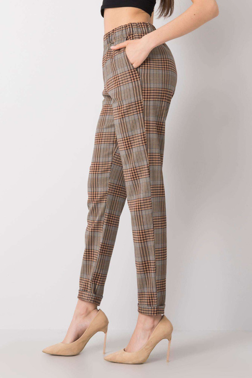 Araminta brūnas rūtainas bikses Araminta brūnas rūtainas bikses