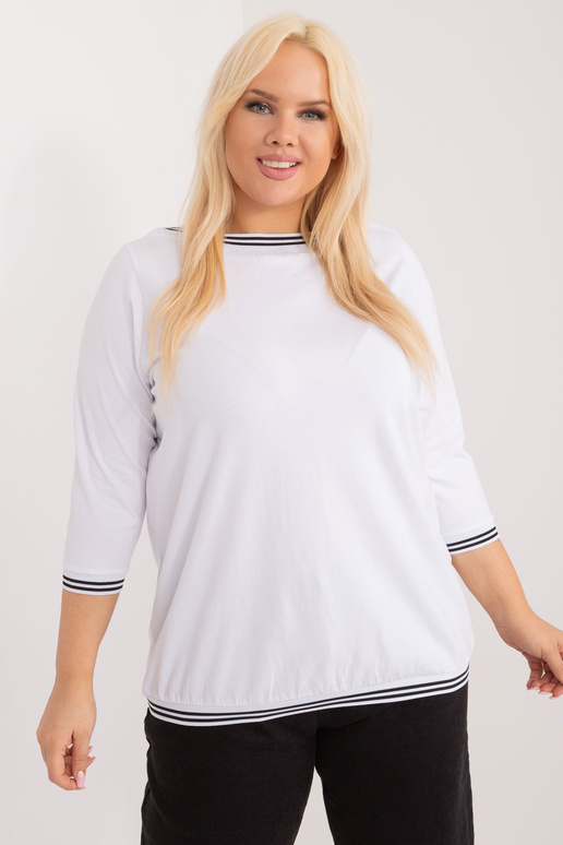 Balta Liela izmēra blūze Pērle