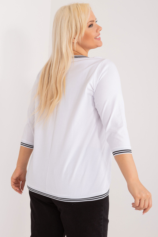 Balta Liela izmēra blūze Pērle