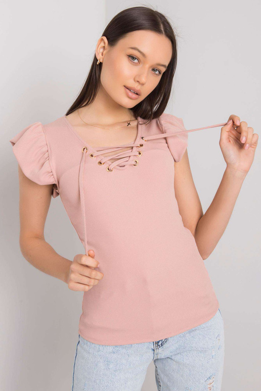 Netīri rozā blūze ar Waverly šņorēm