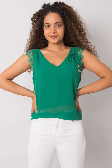 Zaļā safīra mežģīņu tops