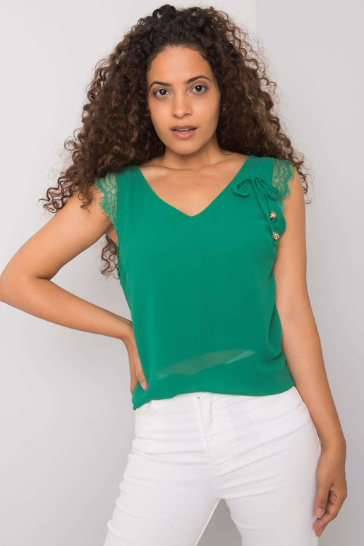 Zaļā safīra mežģīņu tops