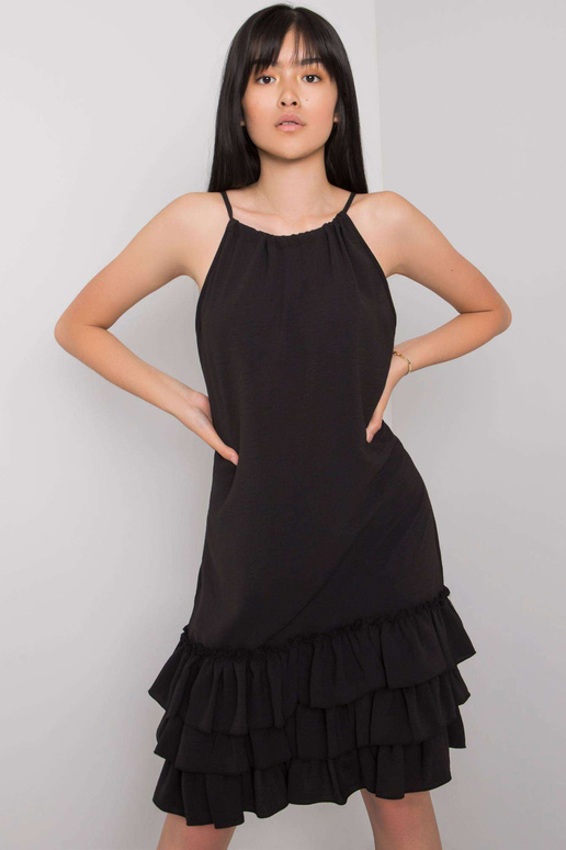 Melna kleita ar volāniem Routh RUE PARIS