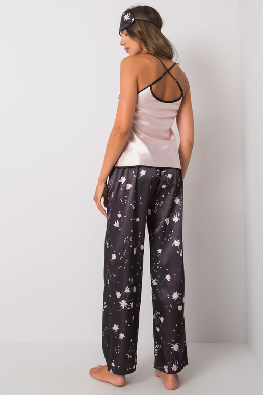 Melns un rozā trīsdaļīgs guļamkomplekts