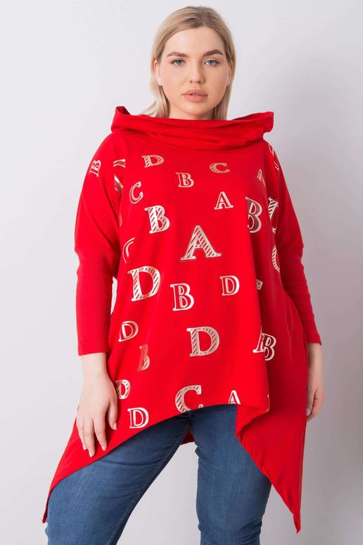 Aina Red Liela izmēra Hoodie