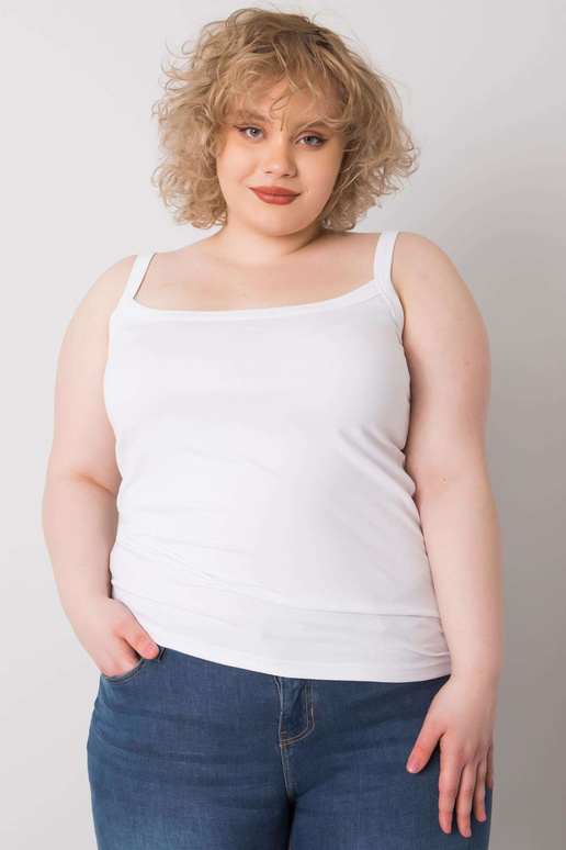 Balts liela izmēra kokvilnas koši tops