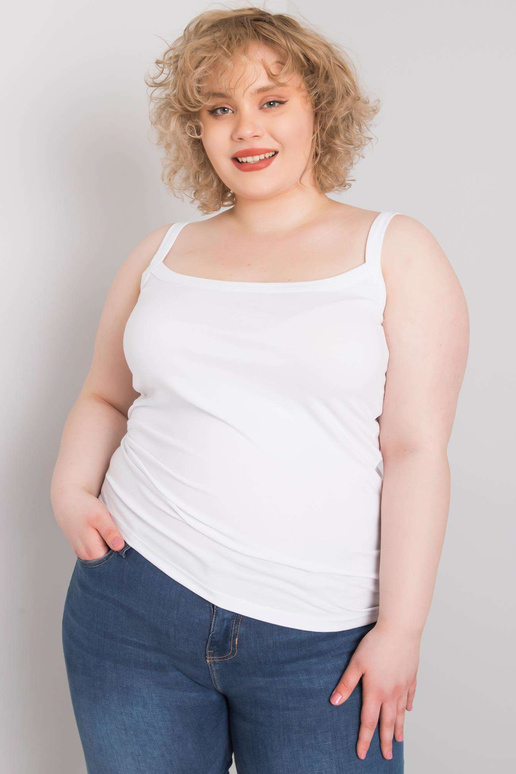 Balts liela izmēra kokvilnas koši tops