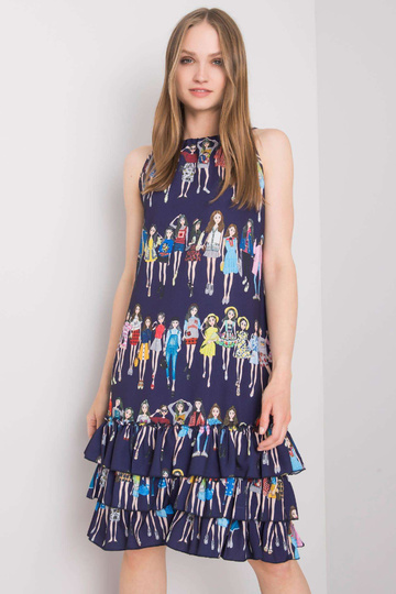 Tumši zila kleita...