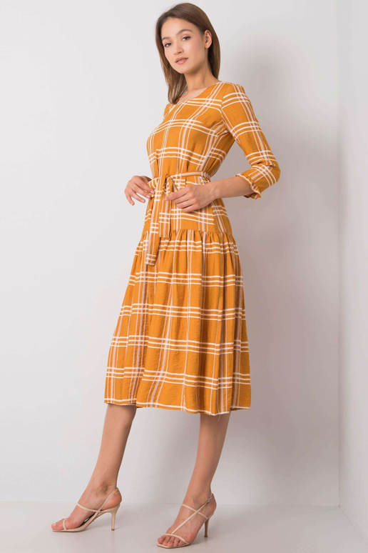 Džianas sinepju rūtainā kleita