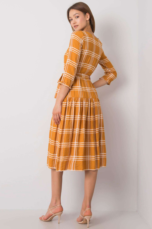 Džianas sinepju rūtainā kleita