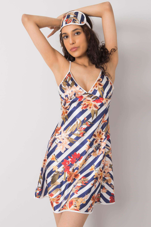 Balts un tumši zils sieviešu naktskrekls