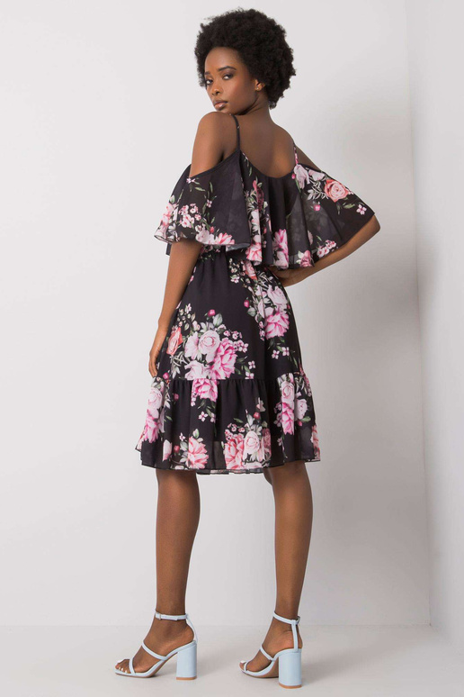 Melna ziedu kleita Nerissa OCH BELLA