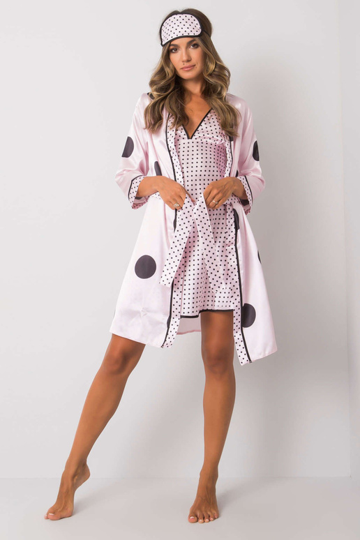 Gaiši rozā nakts komplekts ar zirņiem