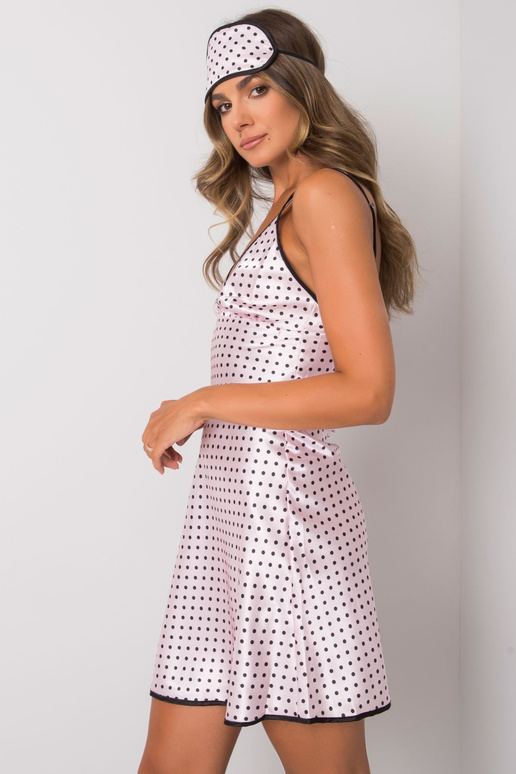 Gaiši rozā nakts komplekts ar zirņiem