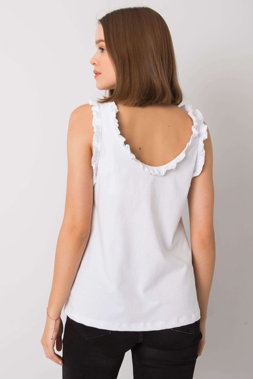 Sarai RUE PARIS balts volānveida tops