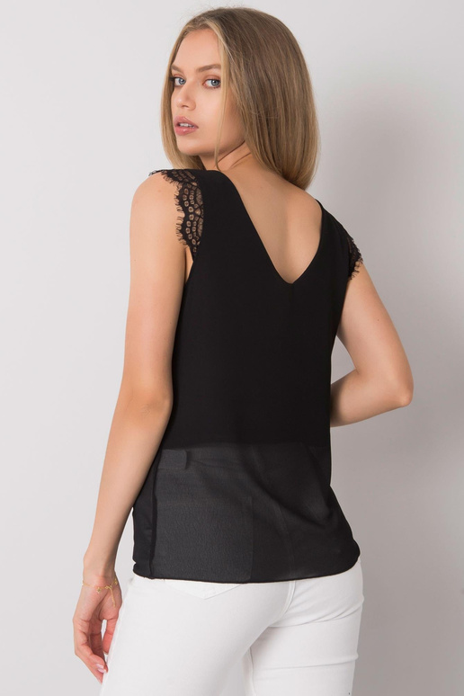 Melns safīra mežģīņu tops