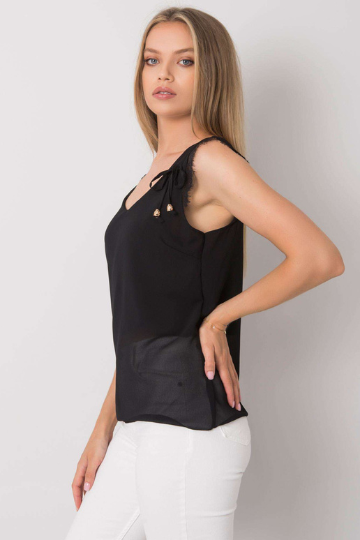 Melns safīra mežģīņu tops