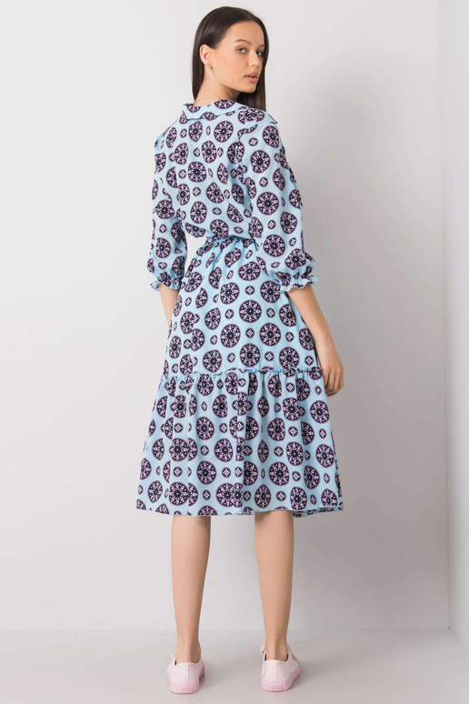 Zila kleita ar apdrukām Avelīna Zila kleita ar apdrukām Avelīna