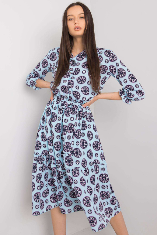 Zila kleita ar apdrukām Avelīna Zila kleita ar apdrukām Avelīna