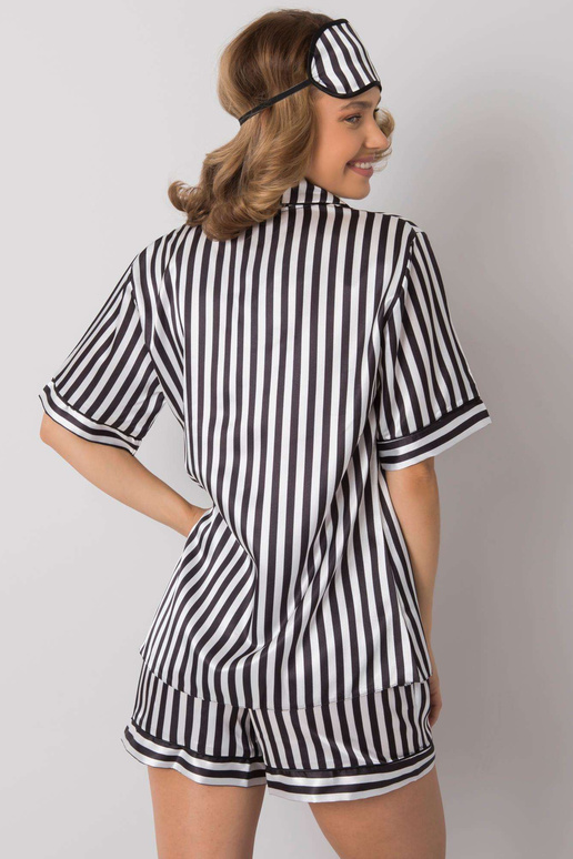 Melnbalts svītrains guļamkomplekts