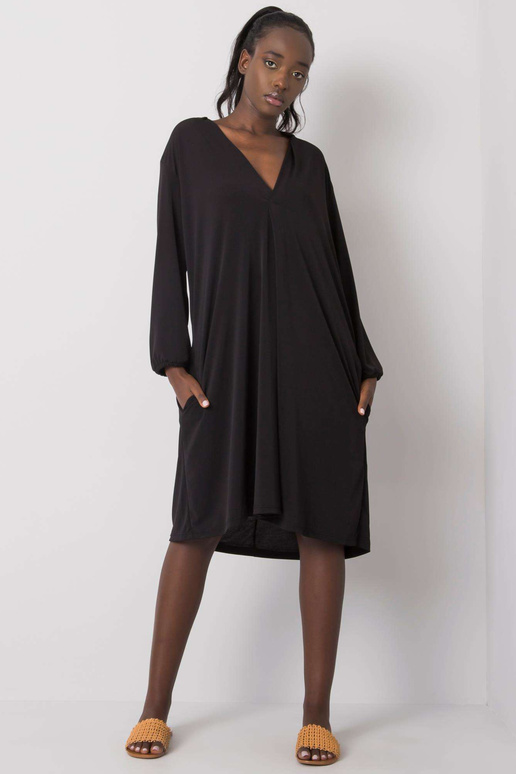 Melna V kakla kleita Yetta