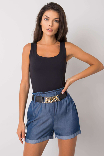 Tumši zili šorti ar svītru...